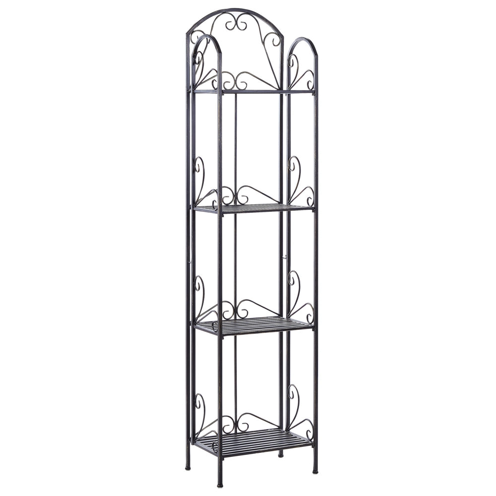 Scaffale Stile Vintage per Bagno Struttura in Metallo nero con 4 Ripiani