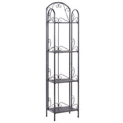 Scaffale Stile Vintage per Bagno Struttura in Metallo nero con 4 Ripiani