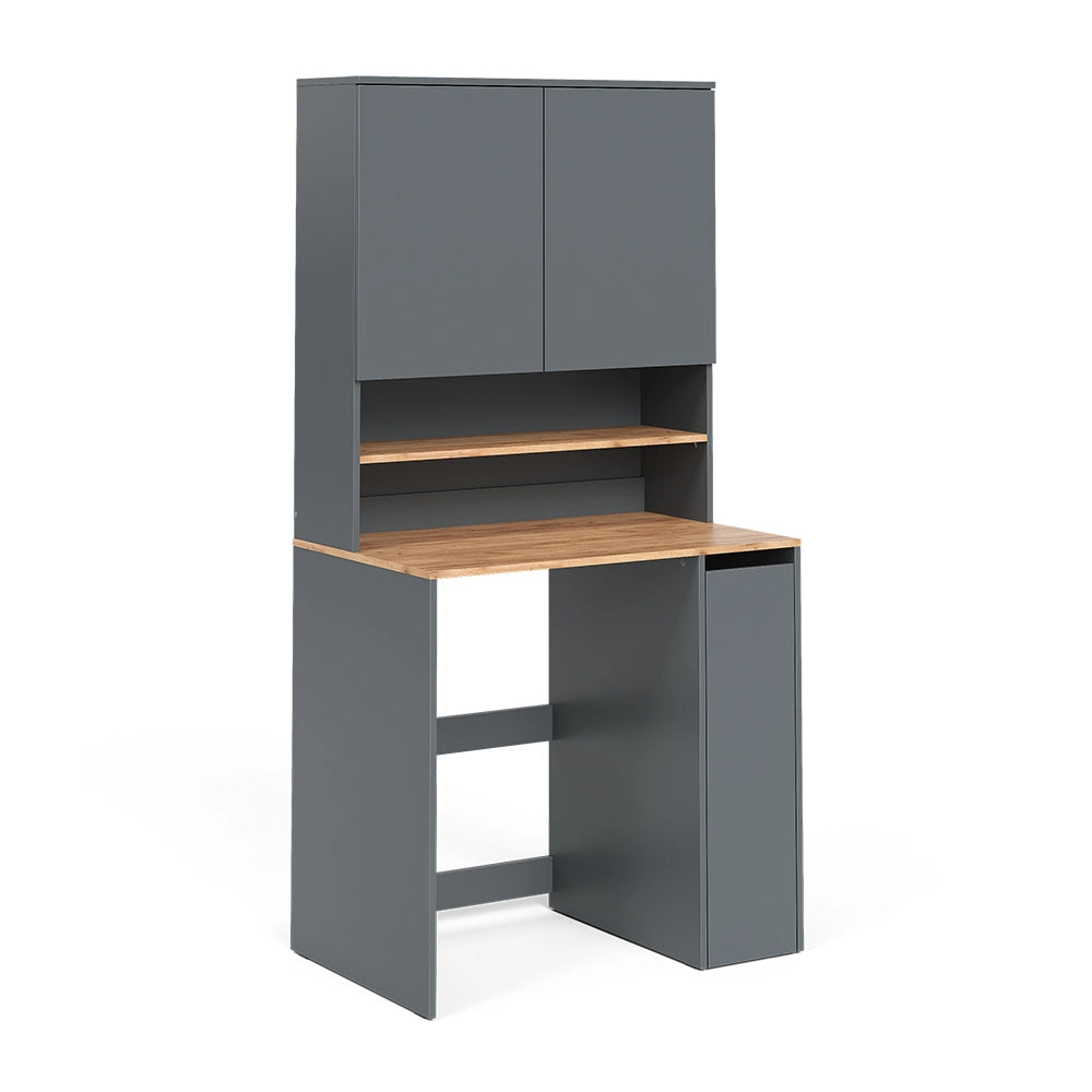 Armadio per lavatrice Viktor Antracite/Rovere dorato 93.6 x 88.2 cm 2 parti con ripiano Vicco