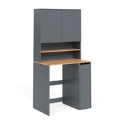 Armadio per lavatrice Viktor Antracite/Rovere dorato 93.6 x 88.2 cm 2 parti con ripiano Vicco