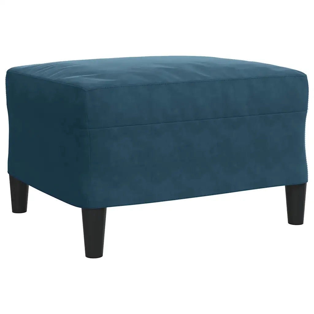 Set di Divani 3 pz con Cuscini Blu in Velluto