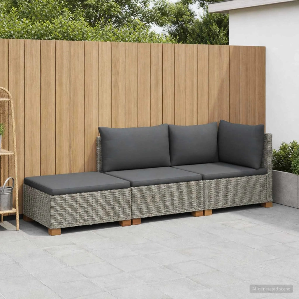 3 pz Set Lounge in Rattan con Cuscini GENDT Rattan naturale 3429877