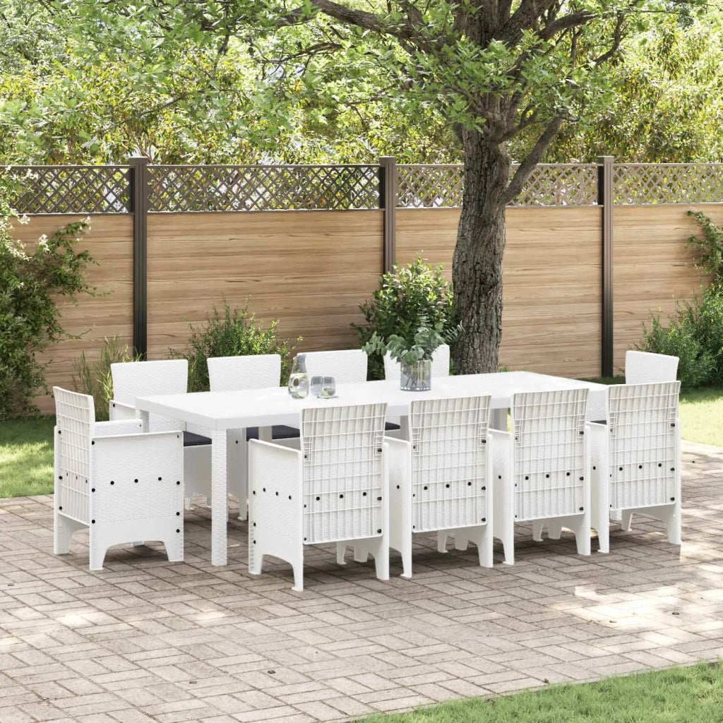 Set da Pranzo per Giardino 11 pcs Bianco Polipropilene 3378605
