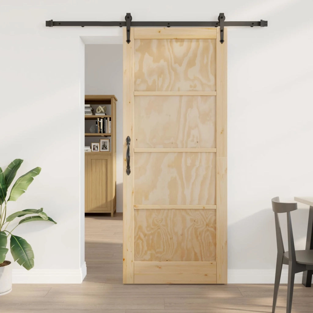 Porta scorrevole ORKDAL Naturale e Nero 86 x 211 cm 3445565