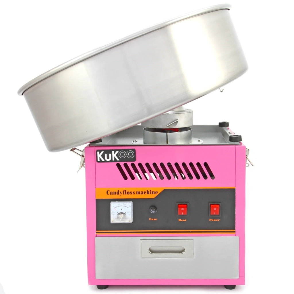 Macchina Zucchero Filato con Cupola 50 cm Rosa + 600 Stecche