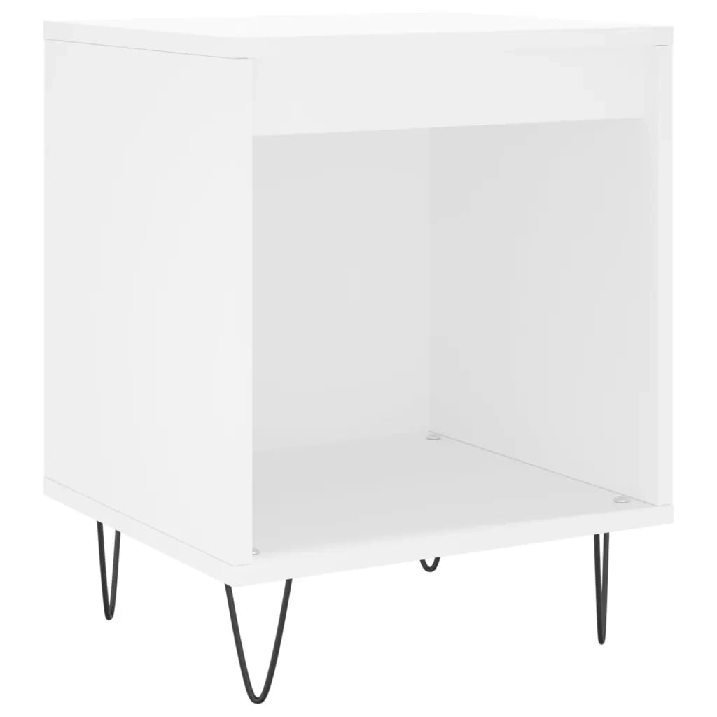 Comodini 2pz Bianchi 40x35x50 cm in Legno Multistrato 830717