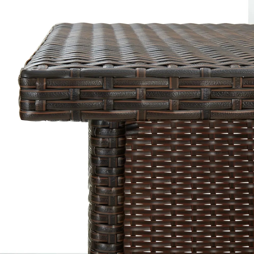 Tavolo da Bar ad Angolo Marrone 100x50x105 cm in Polyrattan 313480