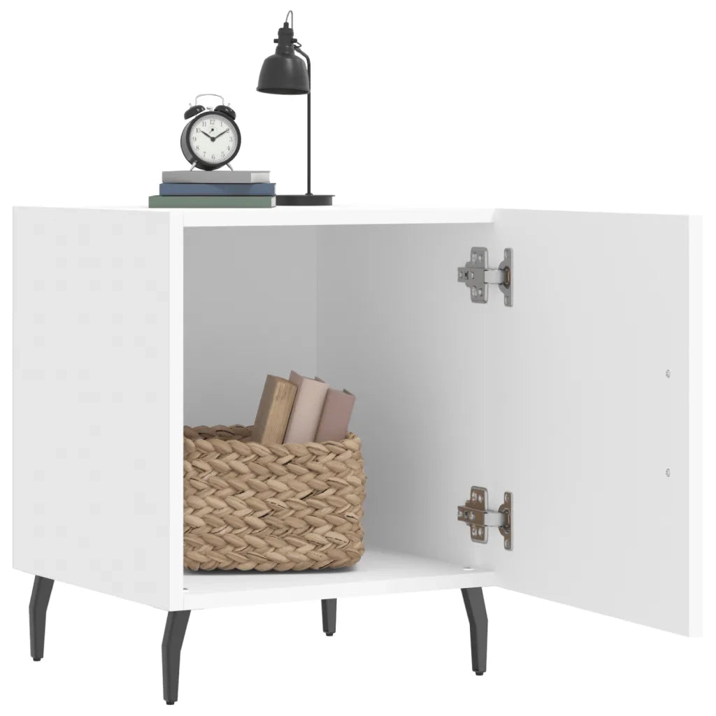 Comodini 2 pz Bianchi 40x40x50 cm in Legno Multistrato 827597