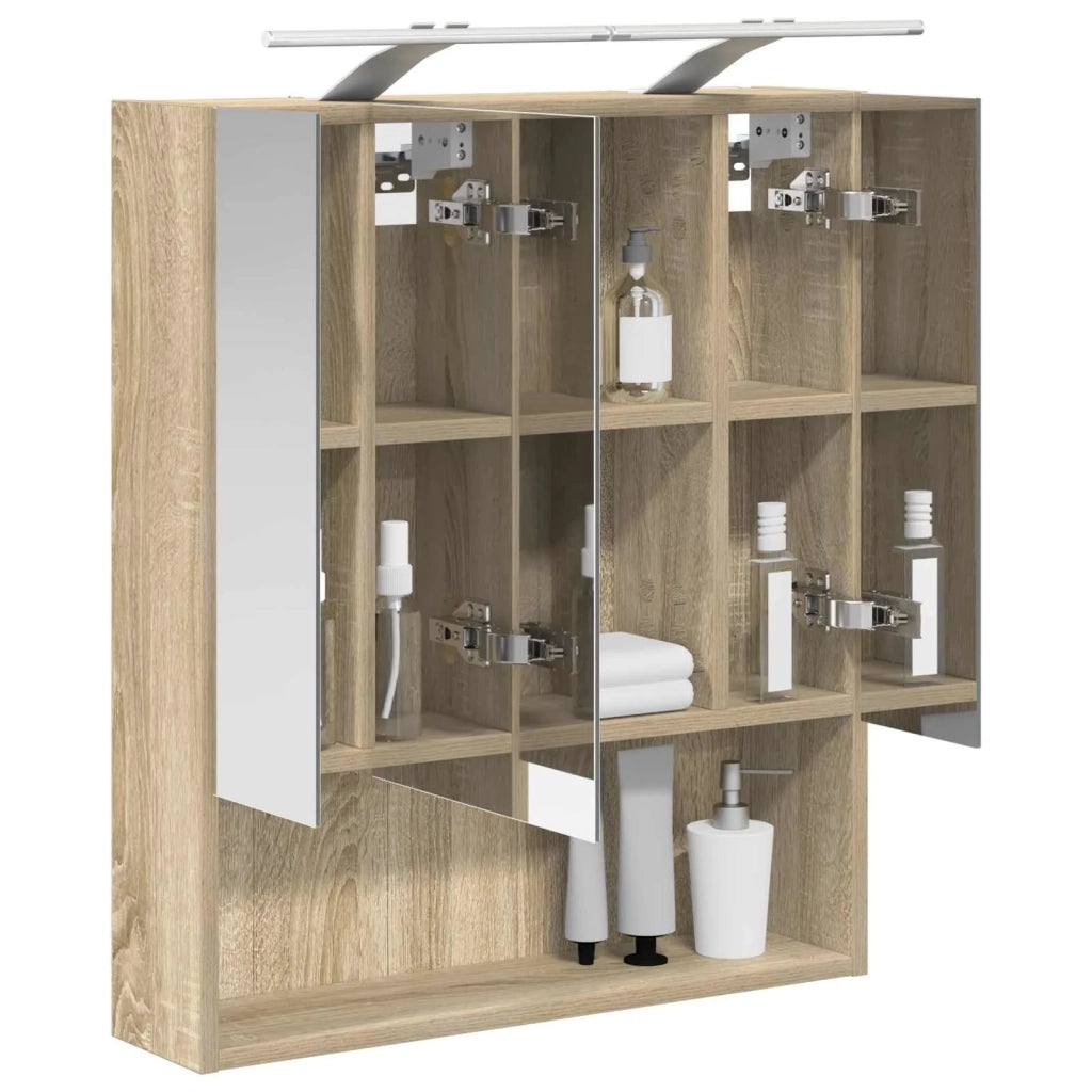 Mobiletto per specchio da bagno Rovere Sonoma 60 x 14.5 x 70 cm 889193