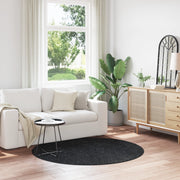 Tappeto Shaggy con retro in lattice Grigio scuro Ã¸160 cm