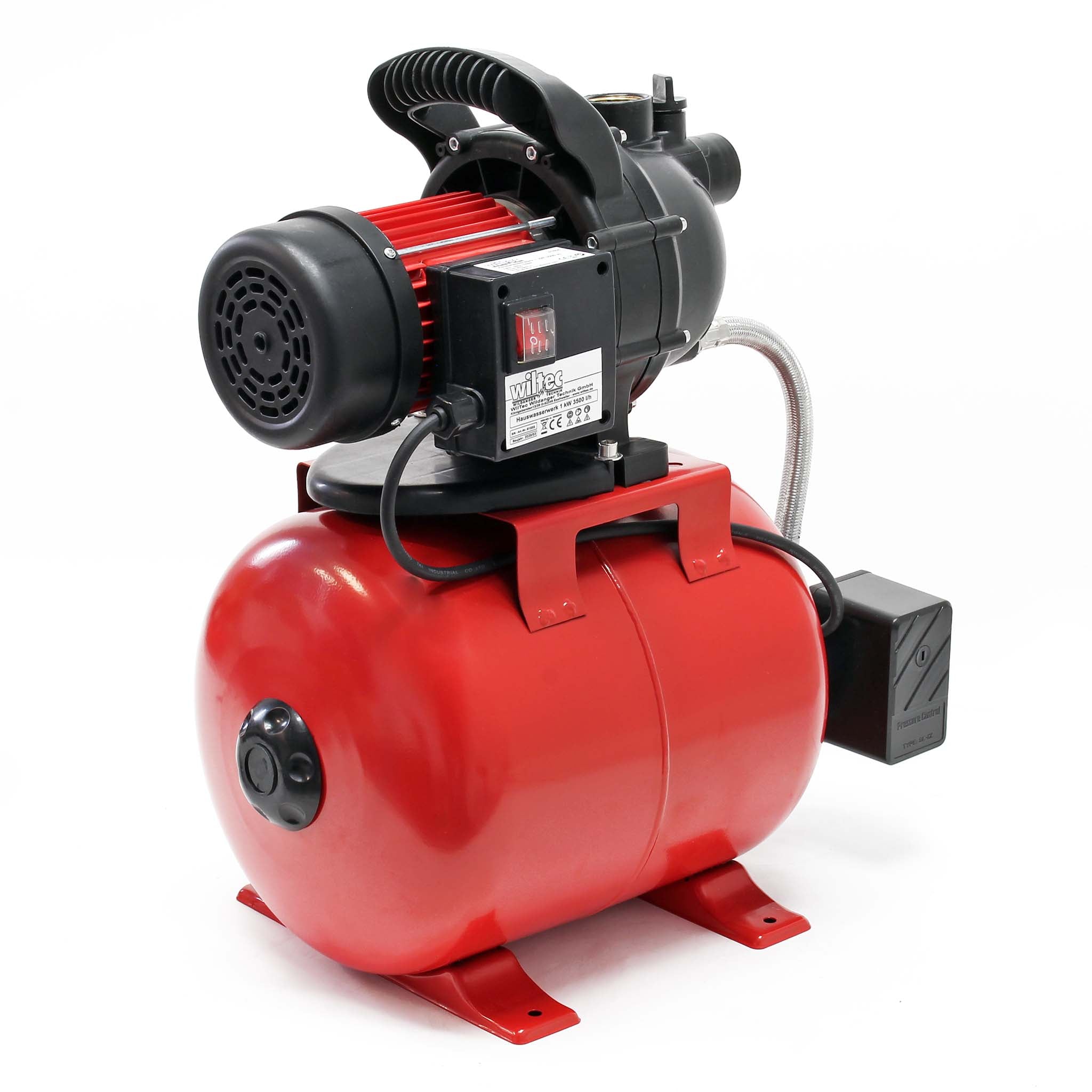 Pompa autoclave uso domestico 1000W 3500l/h Elettropompa da giardino con pressostato e manometro