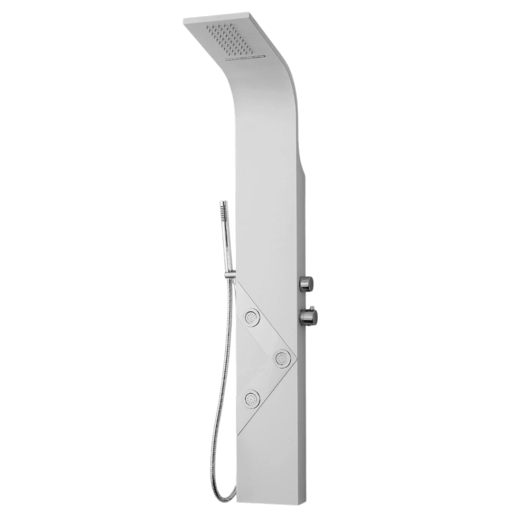 Colonna doccia lexus alluminio bianco 3 getti idro e cascata h150xl20 *** confezione 1