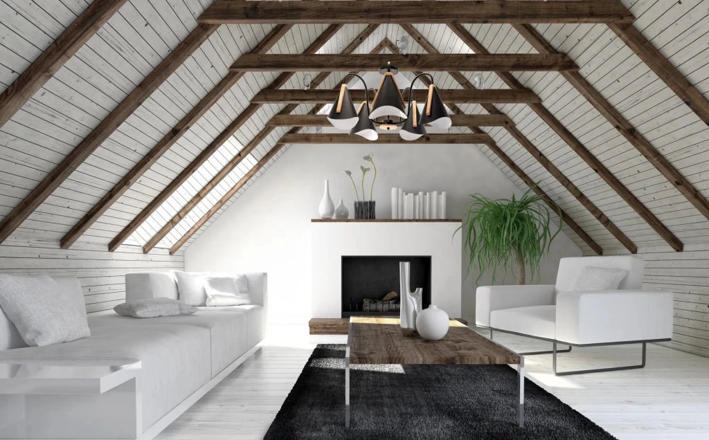 Plafoniera Scandinava A Cinque Bracci APP607-5C Nera