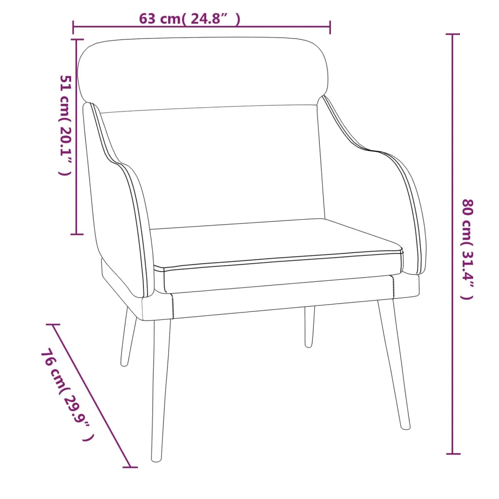 Divano Sedia-Poltrona Nera 63x76x80 cm Velluto 946200