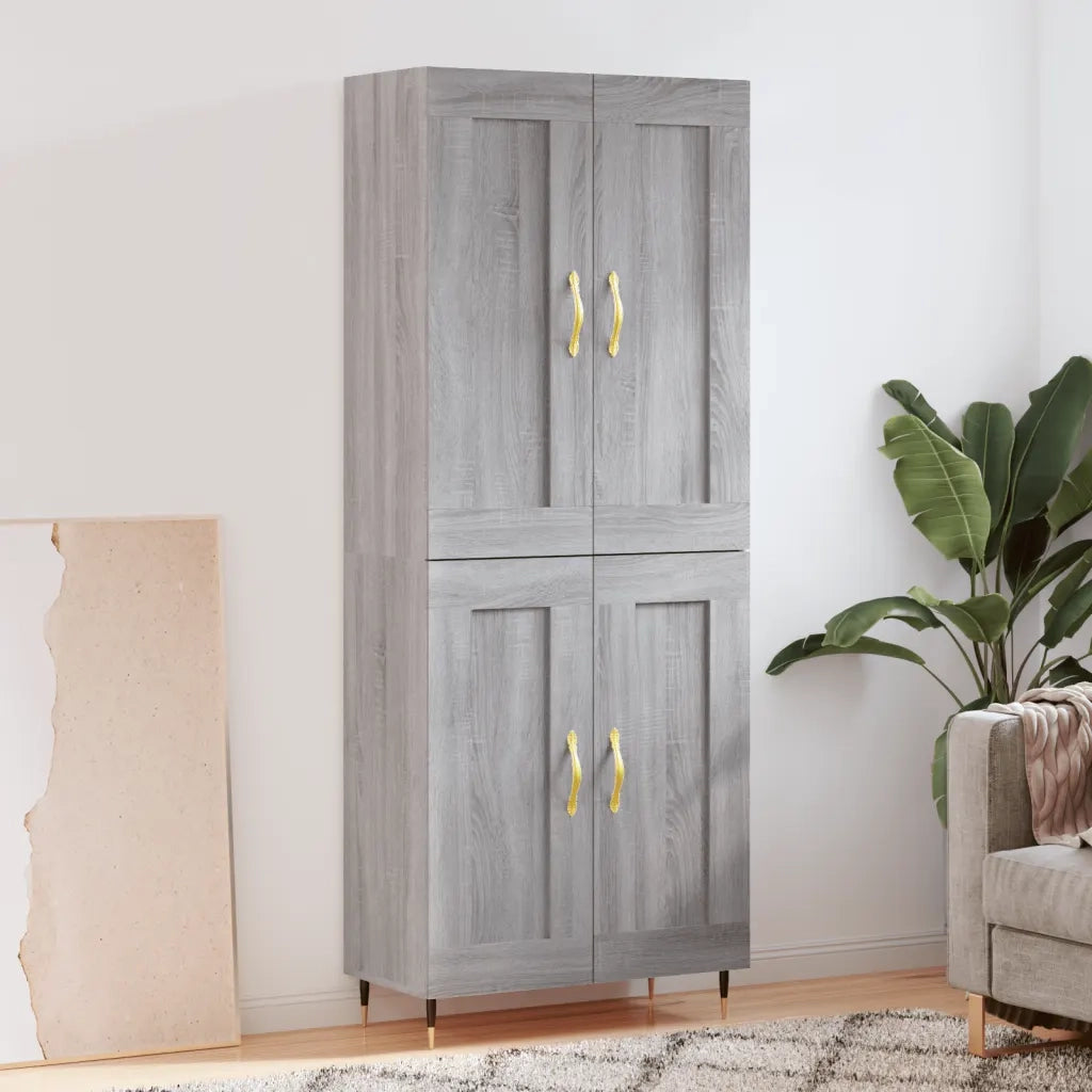 Credenza Grigio Sonoma 69,5x34x180 cm in Legno Multistrato 3199671