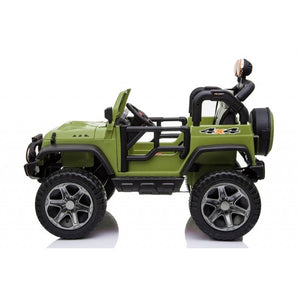 Macchina Elettrica per Bambini 2 Posti Ruote EVA Maxi Fuoristrada 12V Verde