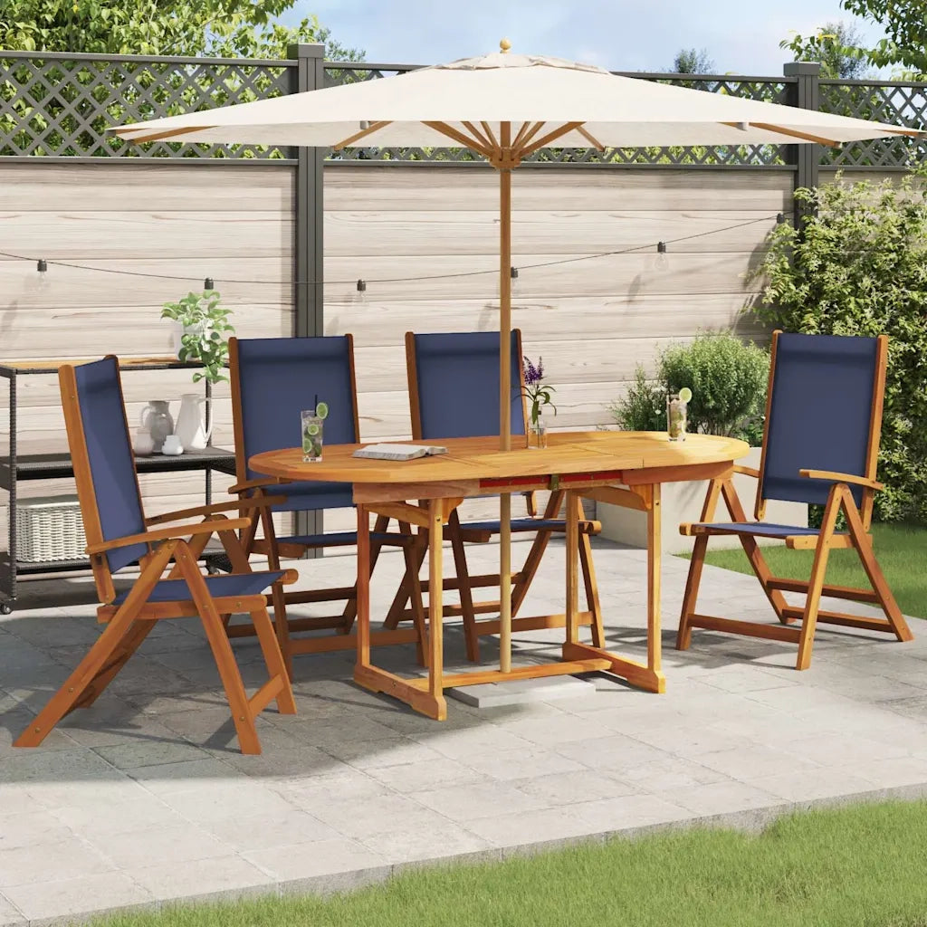 Sedie da Giardino Pieghevoli 4 pz Massello d'Acacia e Textilene 3279241
