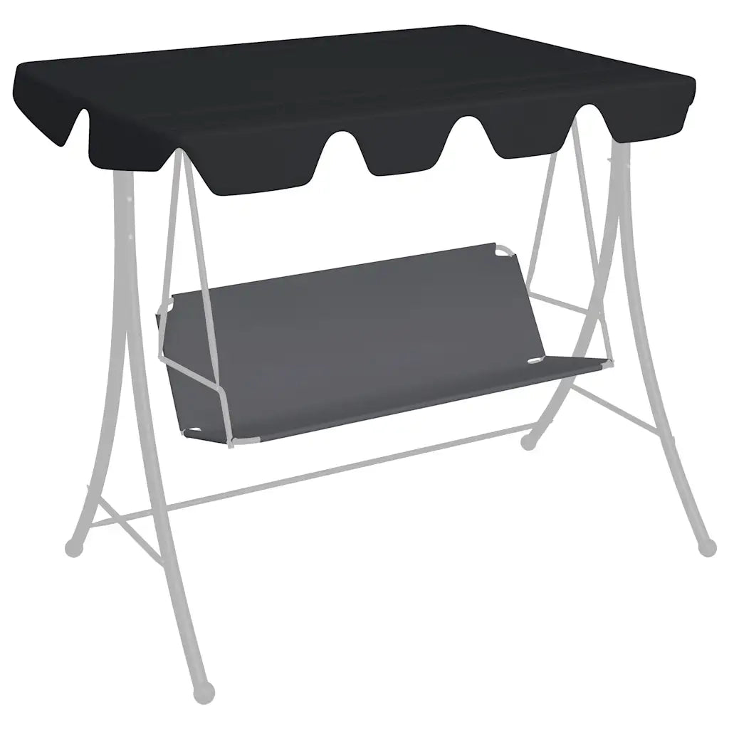 Baldacchino per Dondolo Giardino Nero 150/130x105/70 cm CFW3503173
