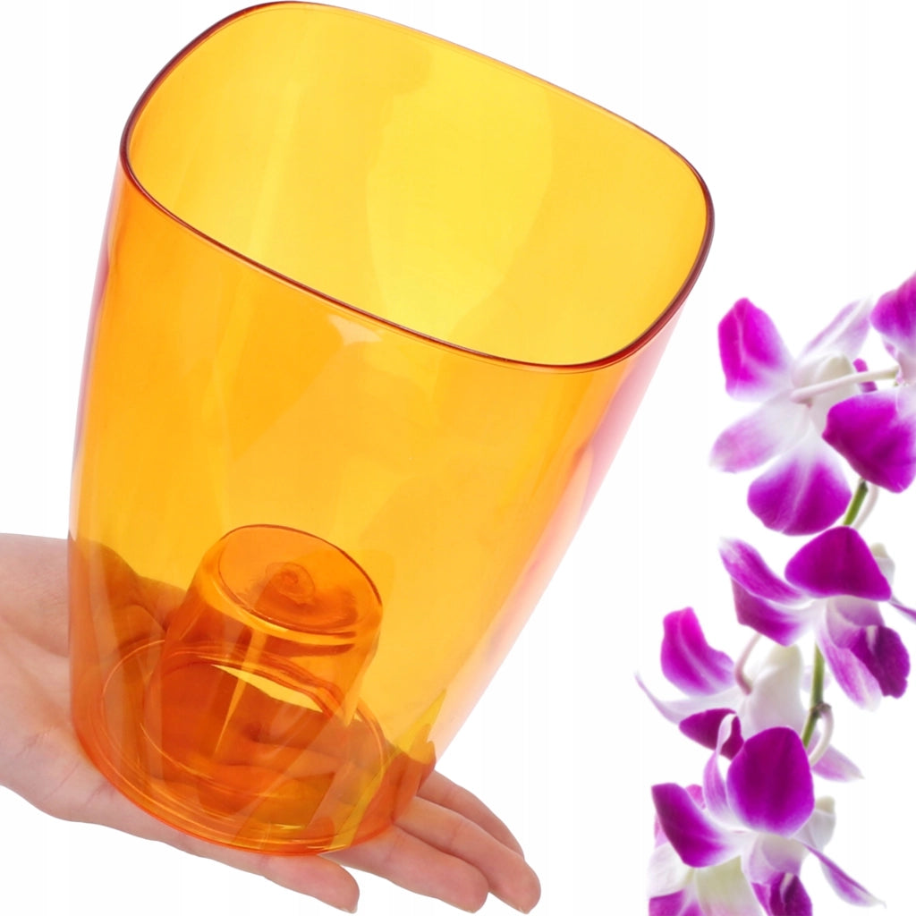 Vaso da fiori KADAX per orchidee, in plastica, arancione, 13 cm