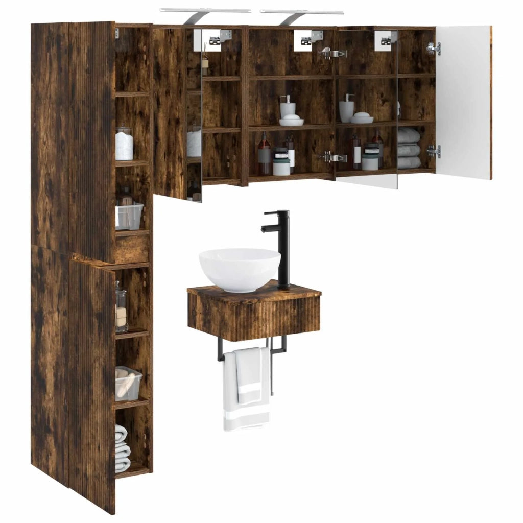 Set di mobili per il bagno 5 pcs Rovere Fumo 3407251