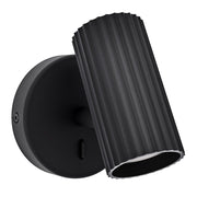Applique Moderna Portillo Alluminio Nero 1 Luce Gu10 Ip20