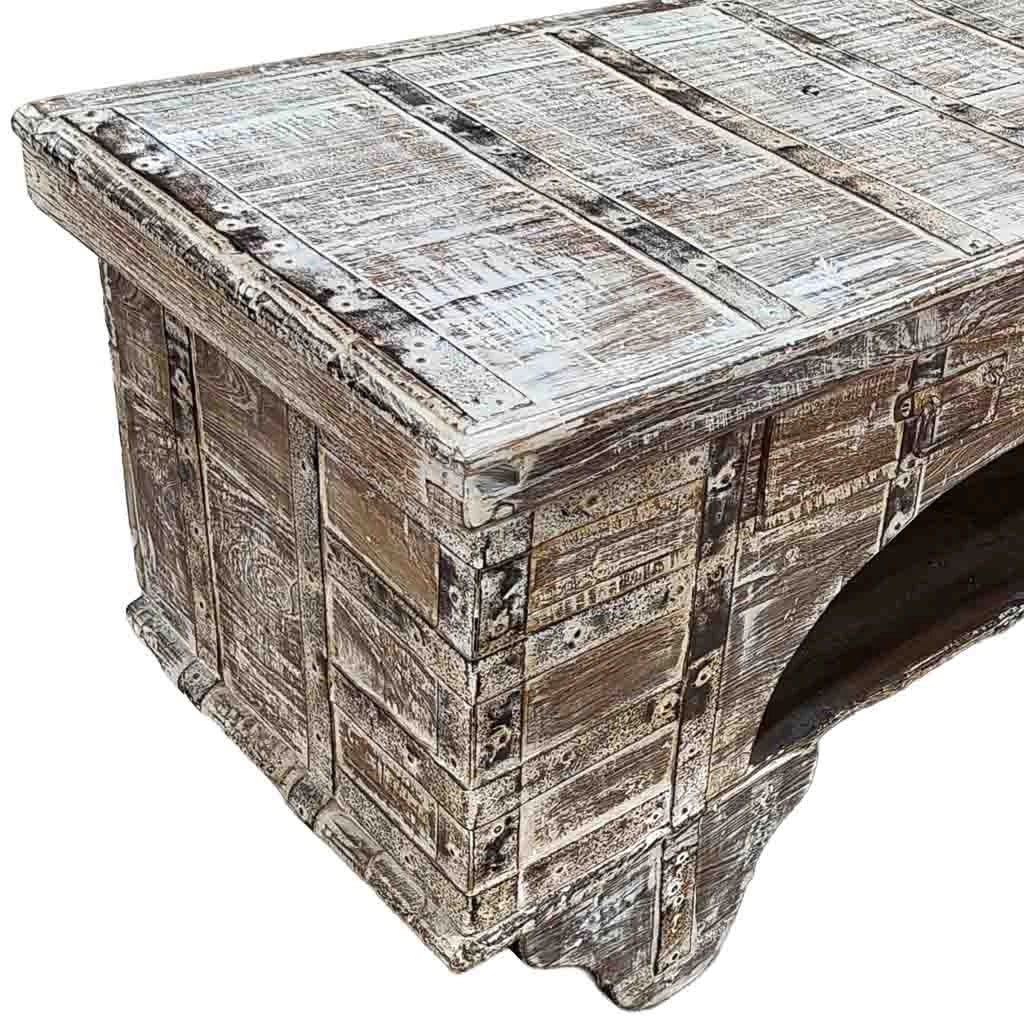 Mobile basso artigianale in legno 165-175x45x57h cm