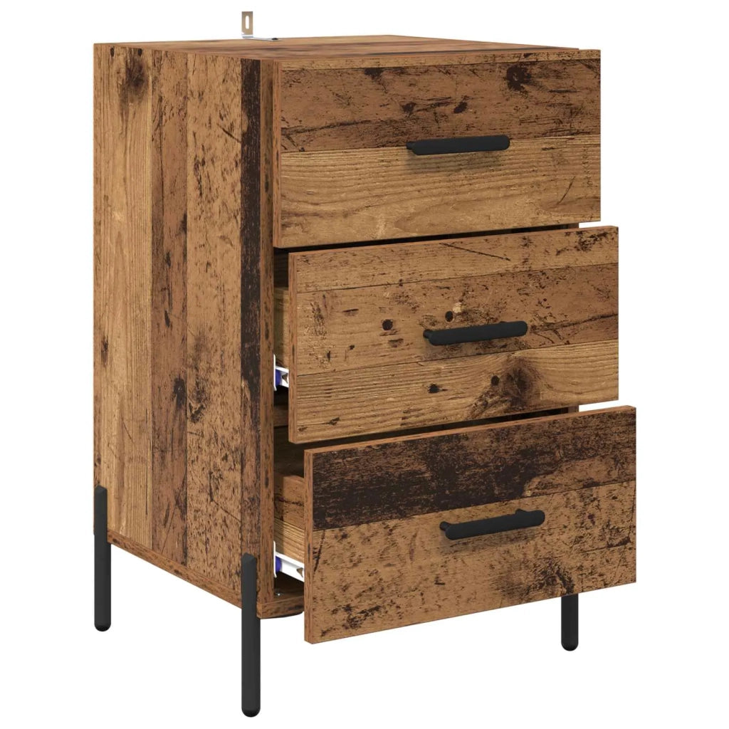 Comodino | Armadio da Notte | Mobiletto da notte con cassetto Legno vecchio 40 x 40 x 66 cm