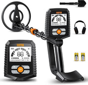 Detettore di Metallo per Bambini e Adulti - Detettore di Metallo Professionale - Altezza Regolabile - Grande Display LCD - Rilevamento Anti-Blocko affidabile - 4 modalità - IP68 Impermeabile all'Acqua - con 2 Batterie - 40 x 24.3 x 11.3 cm - Nero
