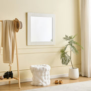 Specchio da parete quadrato 80 x 80 cm con cornice bianca in MDF