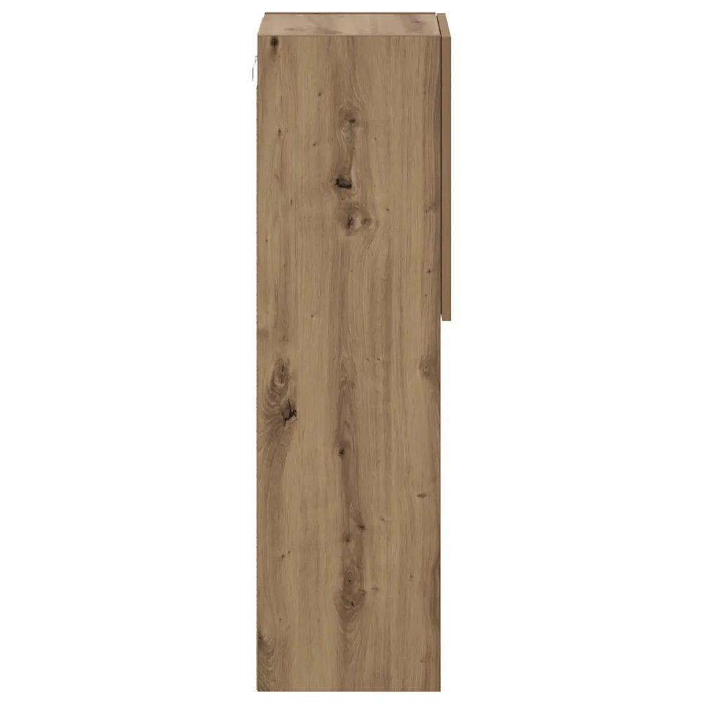 Mobile TV con Luci LED Rovere Artigianale 30,5x30x102 cm 857678