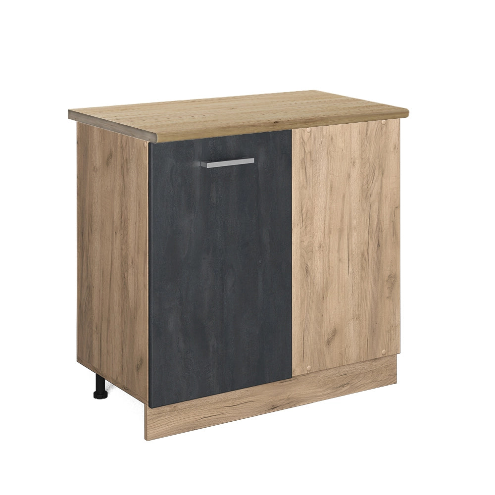 Vicco Mobile ad angolo cucina Calcestruzzo nero 86 cm PT Rovere