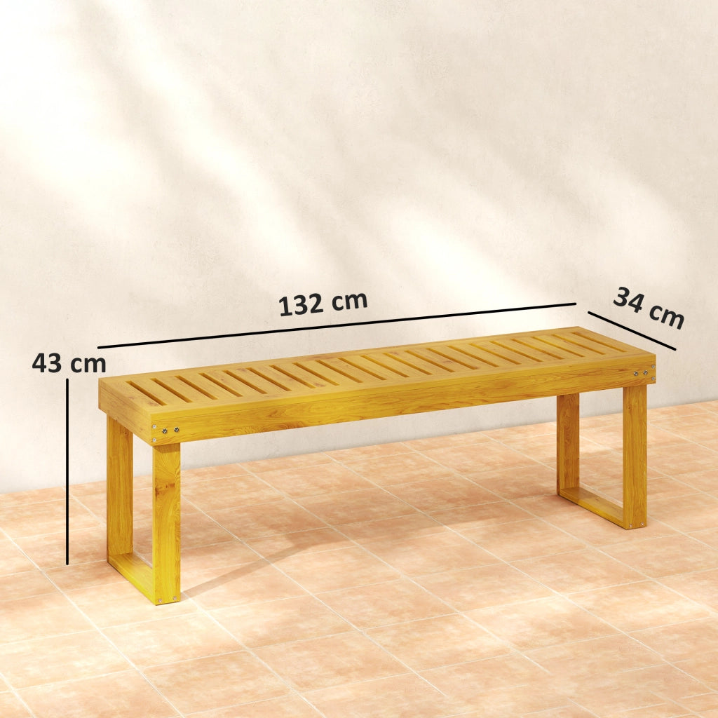 Panchina da giardino in legno di pino 2 posti ¨C zephmum ¨C 132x34x43 cm