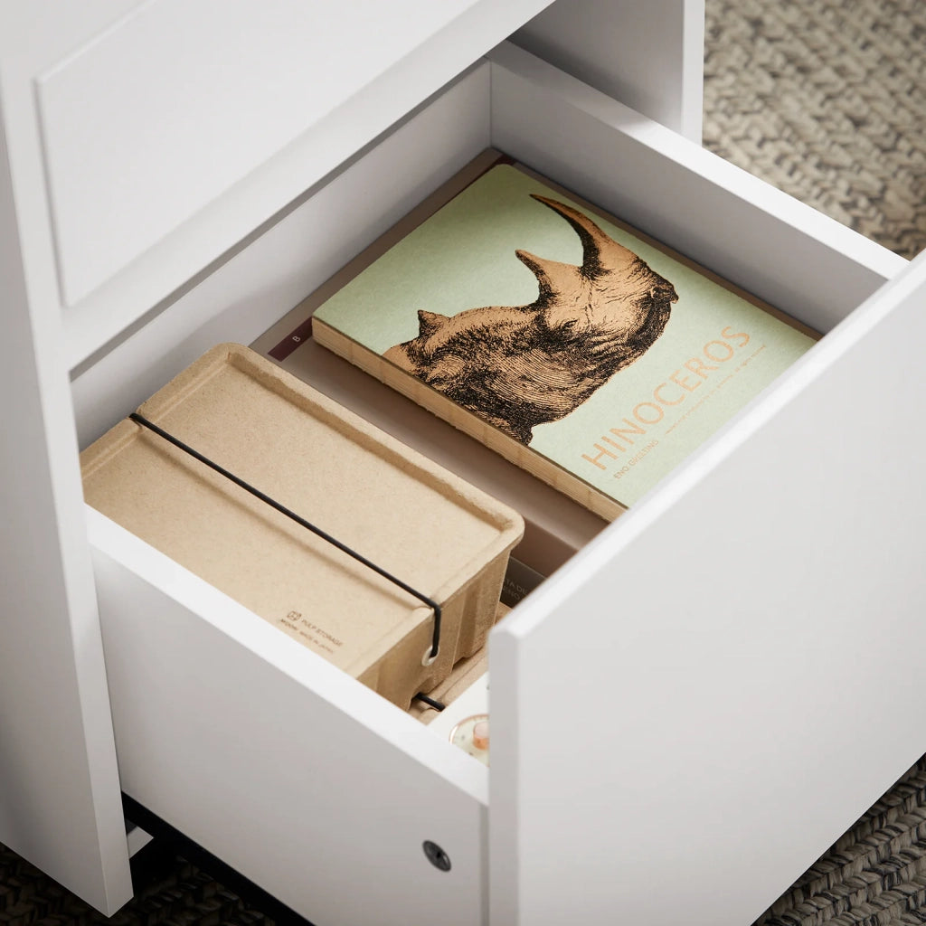 Carrello da ufficio Armadi archivio traslabili Tavolino stampante Comodino con ruote bianco 40x40x54cm FBT121-W