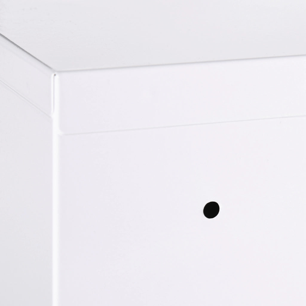 Armadietto Medicinali 30x14x46 cm a 3 Ripiani con Serratura e 2 Chiavi in Acciaio Bianco