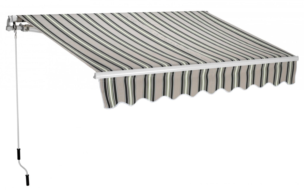 Tenda da sole a parete L.300xH.200cm, in poliestere 280 gr/m² riga verde Fredi