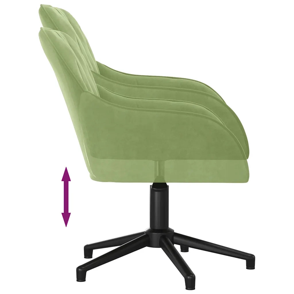 Sedie da Pranzo Girevoli 2 pz Verde Chiaro in Velluto