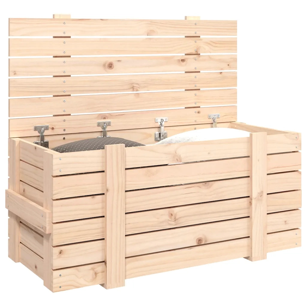 Contenitore Portaoggetti 91x40,5x42 cm Legno Massello di Pino 824998