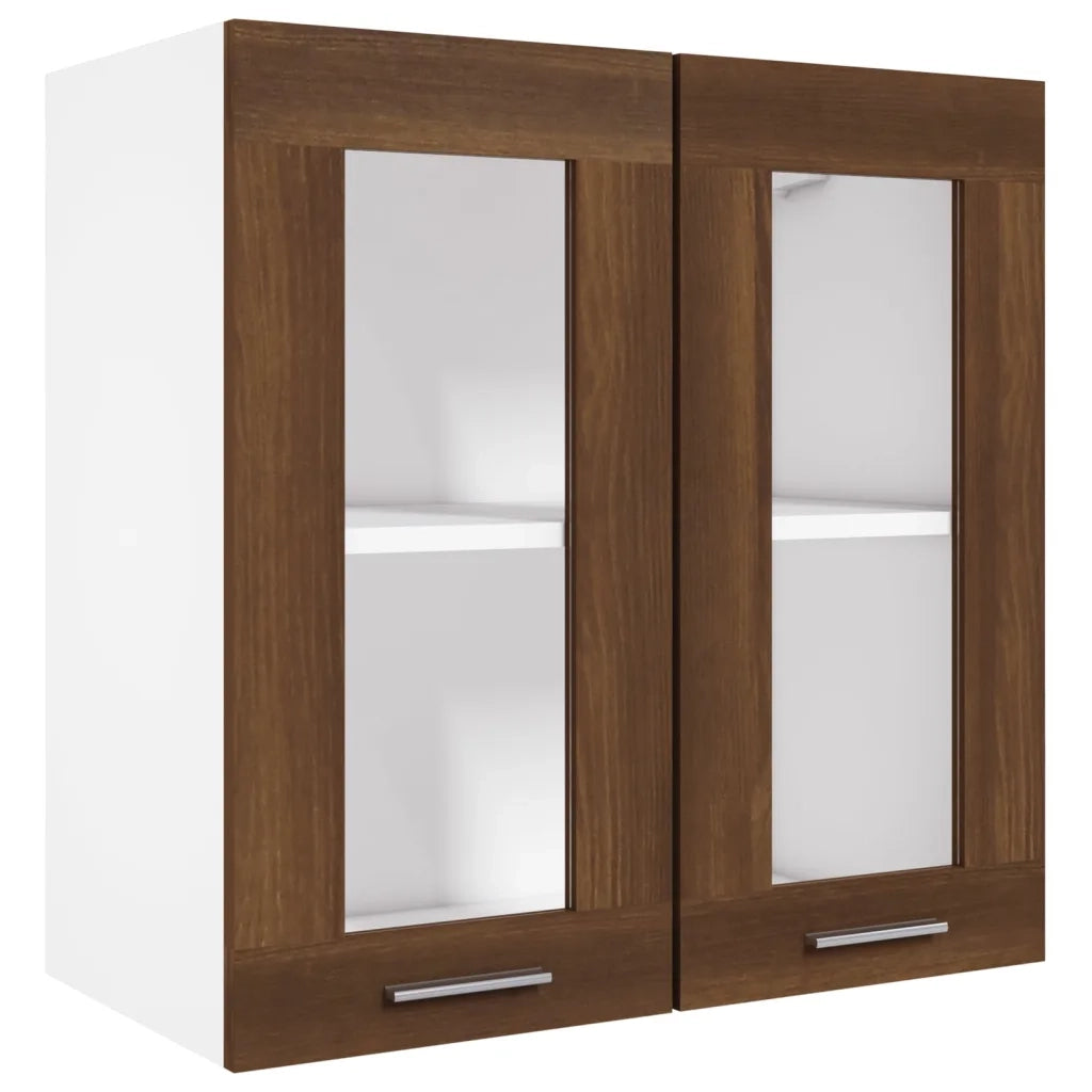 Mobile Pensile con Vetro Rovere Marrone 60x31x60 cm Multistratocod mxl 73035