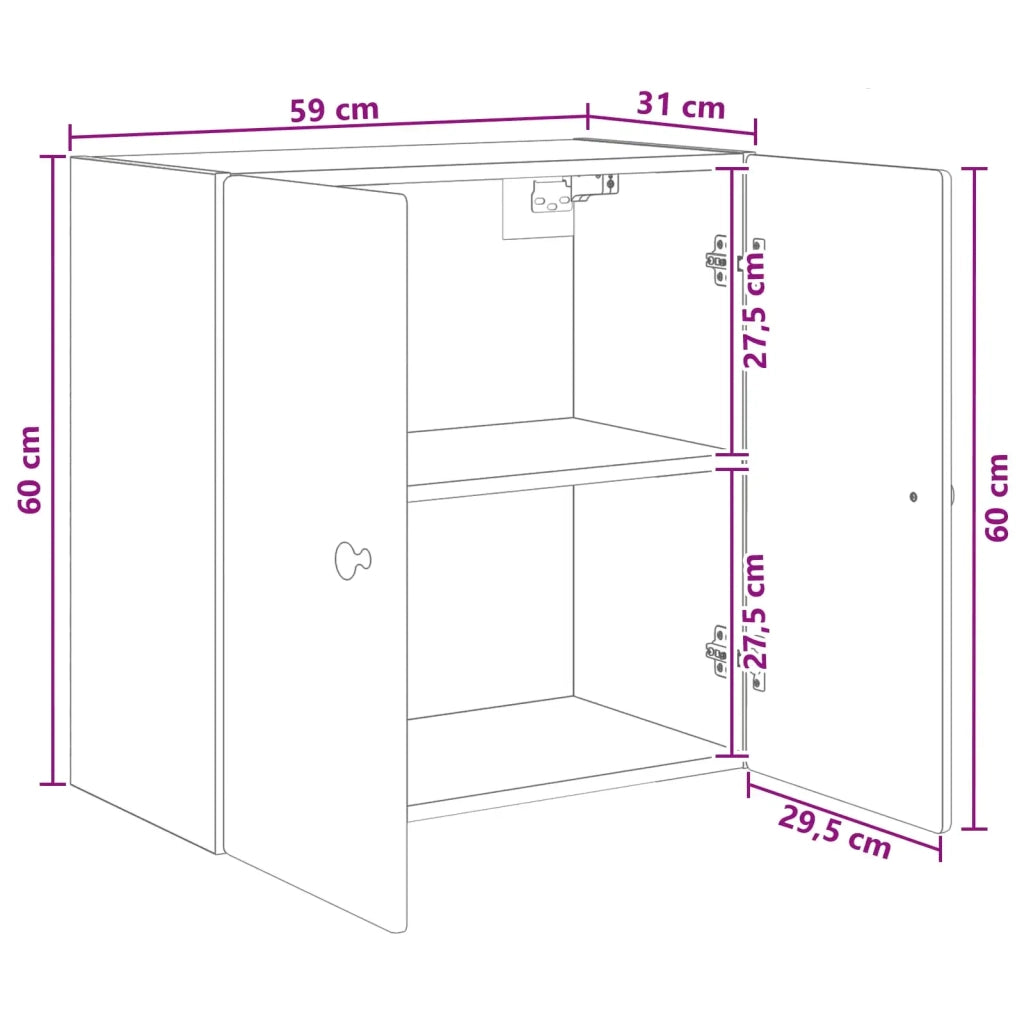 Mobiletto a muro Rovere Artigianale 59 x 31 x 60 cm 899094