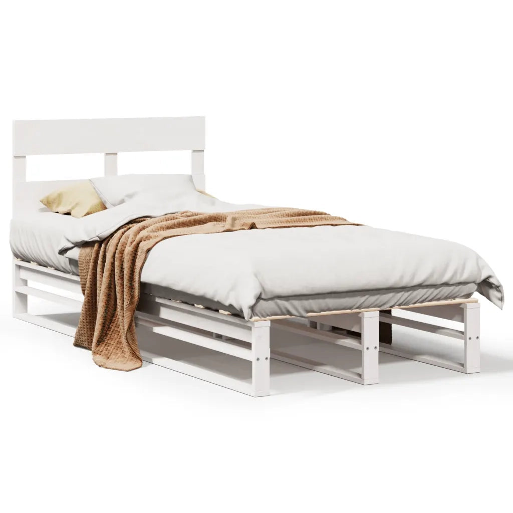 vidaXL Letto senza Materasso Bianco 90x190 cm in Legno Massello Pino