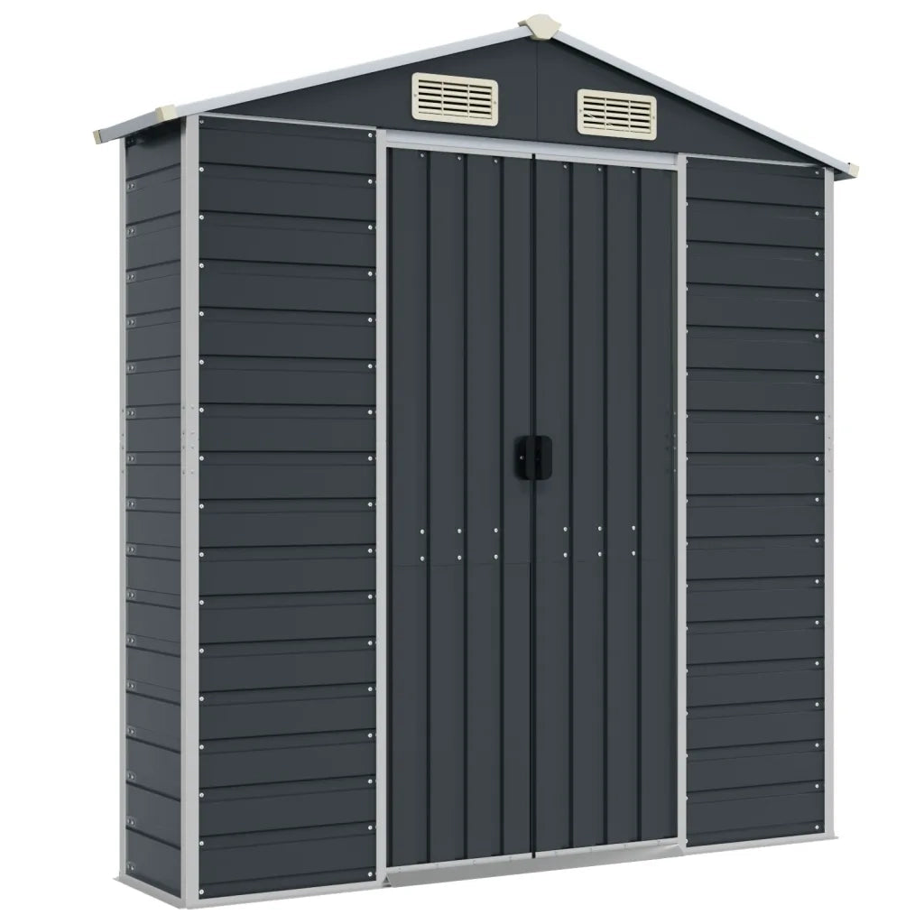 Capanno da Giardino Antracite 191x640x198 cm in Acciaio Zincato 3188259