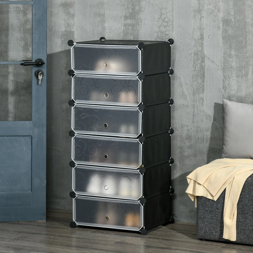 Scarpiera modulare 6 cubi impilabili ¨C zephmum ¨C nero