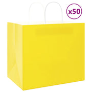 Sacchetti di Carta 50 pz con Manici Gialli 32x22x28 cm