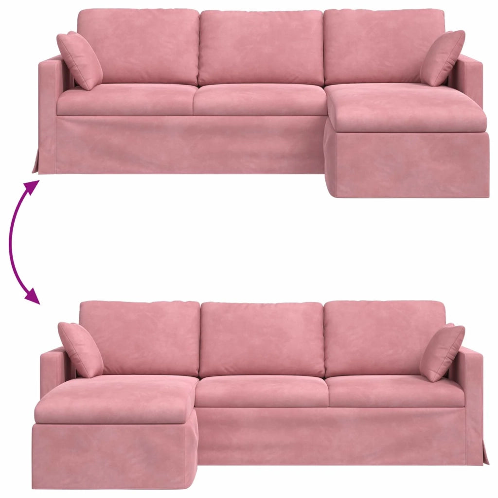Divano Rosa 228 x 134 x 80 cm Velluto 42024471