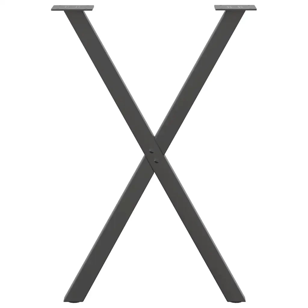 Gambe per tavolo da pranzo a forma di X 2 pz Antracite 57x(72-73) cm Acciaio
