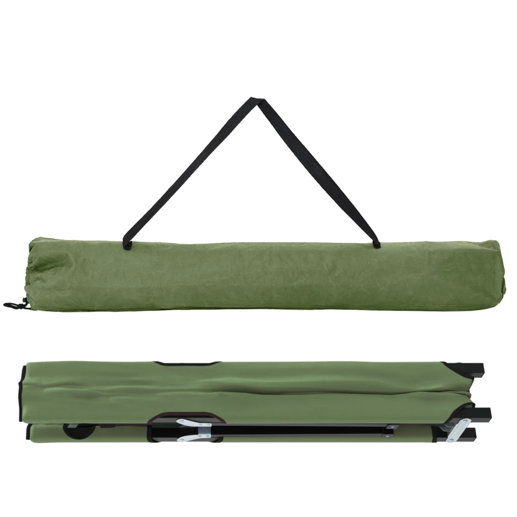 Lettini da Sole con Borse 2 pezzi Verde Militare Tessuto Oxford 600D