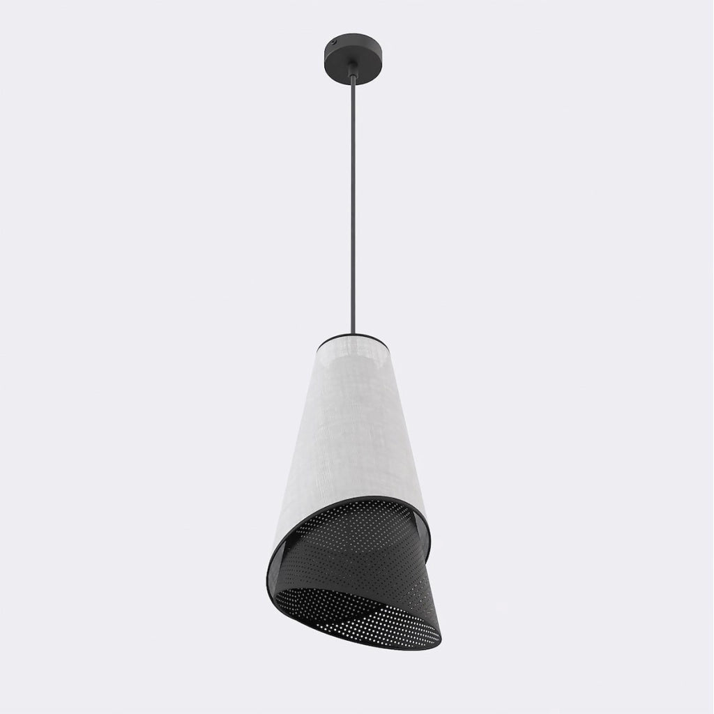 Lampada a sospensione MODA in acciaio nero e grigio