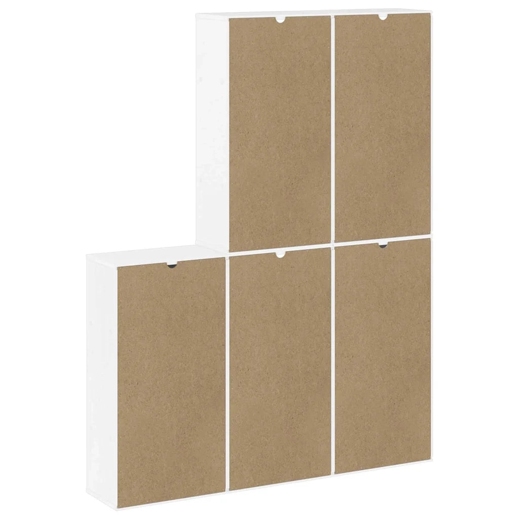 Armadietti Laterali 5 pz ODDA Bianco 40x24x79 cm Legno di Pino 3365361