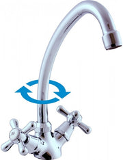 MORAVA Miscelatore Lavabo Alto con Braccio Girevole in Cromo