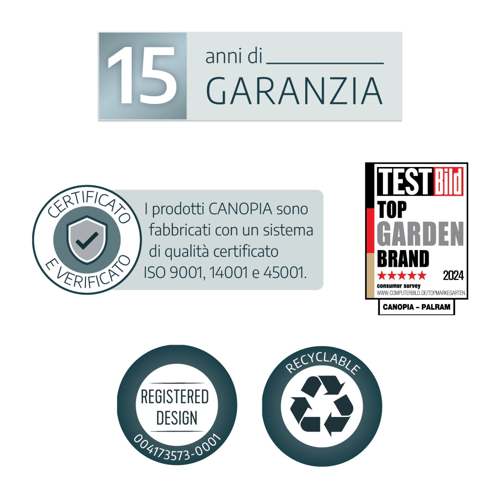 Casetta Da Giardino in Policarbonato Yukon 643X332X252 cm Grigio Pavimento Incluso
